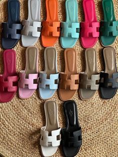 Pretty Slippers, Hermes Slippers, Shoes Fancy, Hermes Sandals, Fancy Sandals, Pretty Sandals, Tie Up Heels, Stylish Iphone Cases, Cute Shoes Heels