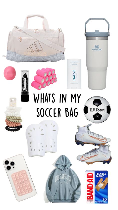 Soccer Is Life, Soccer Essentials, Soccer Bag, Preppy Room Decor, Bag Essentials, Band Aid, Essential Bag, Soccer Team, Sport Bag