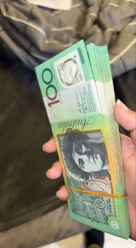 Australia Fake Bank Note, Money Australian Cash, Money Aesthetic Australia, Australian Money Aesthetic, Personal Finance Aesthetic, Australia Money, Money Spread, Stephanie Lee, Australian Dollars