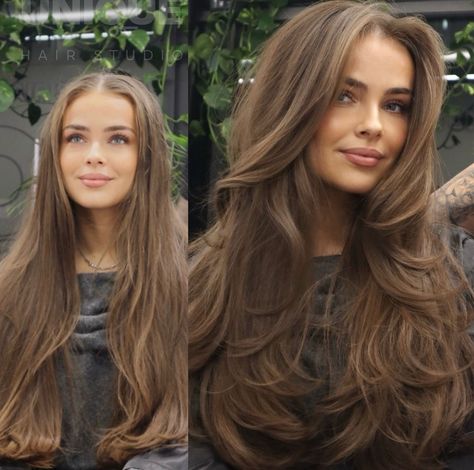 Sammy Robinson Hair Brown, Fine Babylights, Brunette To Blonde Before And After, Natural Light Brown Hair, Sandy Brown Hair, Haircut Transformation, Balayage Caramel, Brown Hair Extensions, Rambut Brunette