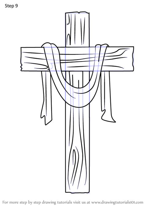 Learn How to Draw The Cross (Christmas) Step by Step : Drawing Tutorials How To Draw A Cross Step By Step, Wooden Cross Drawing, How To Draw A Cross, Cross Drawing Simple, Drawings Of Crosses, Christian Drawings Easy, Cross Drawings, Religious Drawings, Holiday Drawings