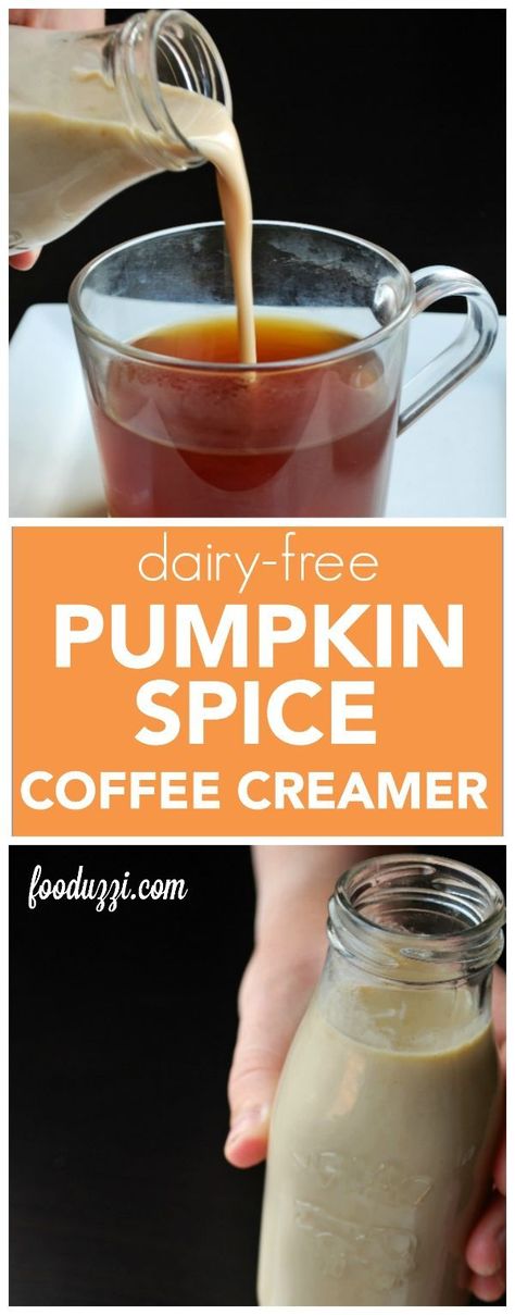 Dairy Free Pumpkin Spice Coffee Creamer: hello, fall in a cup! And it's vegan, gluten free, and made with only 4 ingredients! || http://fooduzzi.com recipes Low Calorie Vegan, Coffee Creamer Recipe, Dairy Free Pumpkin, Creamer Recipe, Homemade Pumpkin Spice, Spice Coffee, Desserts Vegan, Coffee Syrup, Tofu Scramble