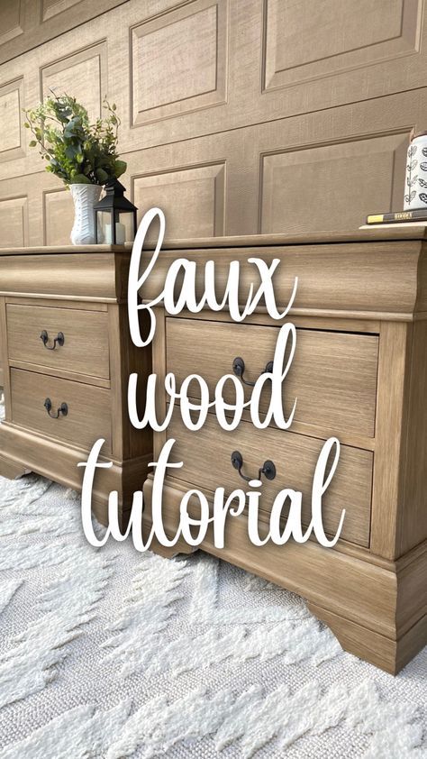 Antiquing New Wood, How To Make Laminate Furniture Look Like Wood, Sanding Stained Wood, Bleached Wood Look With Paint, Dresser Update Diy, Paint Laminate To Look Like Wood, Make Laminate Look Like Wood, Light Wood Painted Furniture, Natural Wood Look Furniture