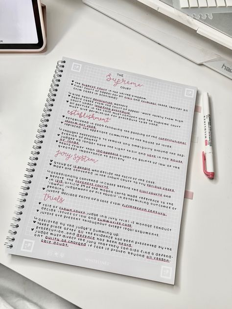 Pink aesthetic study notes How To Write Organized Notes, Law School Pink Aesthetic, Law Studies Notes, College Notes Aesthetic Psychology, Law Notes Ideas, How To Write Pretty Notes, Aesthetic Law Notes, Neat Notes Study Inspiration, Law Study Notes Aesthetic