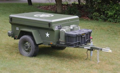 Trailer Paint Ideas, M416 Trailer, Military Paint, Camp Trailers, Jeep Trailer, Trailer Kits, Trailer Tent, Expedition Trailer, Adventure Trailers