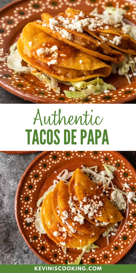 Authentic Tacos, Easy Mexican Dishes, Mexican Potatoes, Potato Filling, Tacos Dorados, Vegetarian Mexican, Homemade Mexican, Potato Tacos, Mexican Dish