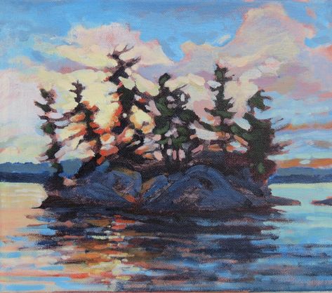 Georgian Bay Islands National Park, Painterly Paintings, Beginner Watercolour, Bay Painting, Blue Castle, Diy Paintings, Bee Painting, Georgian Bay, Art Watercolour