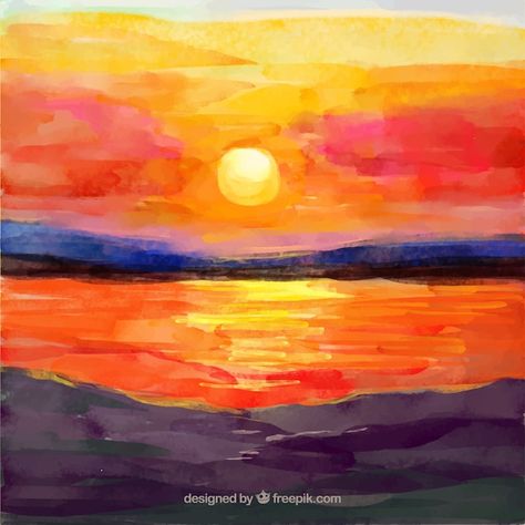 Art Videos For Kids, Watercolor Art Face, Boho Painting, Watercolor Sunset, Face Illustration, Sunset Background, Ocean Colors, Art Wallpaper Iphone, Backgrounds Free