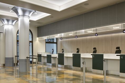 Ticket Counter Design Modern, Ticket Office Design, Bank Counter Design, Reception Counter Design, Bank Interior Design, Bank Interior, Right Place Right Time, Paddington Station, Ticket Office