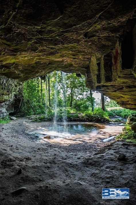 Cave Behind Waterfall, Fantasy Environment, Under Bridge, Fantasy Writing, Comic Ideas, Underground Caves, Medieval Castles, Beautiful Lighthouse, Small Waterfall