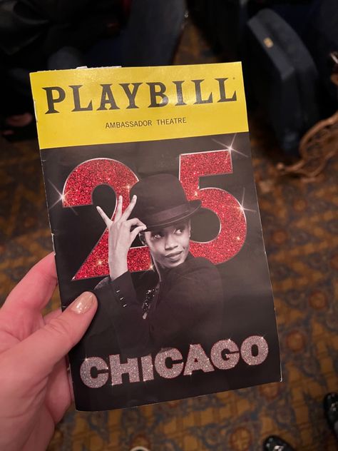 Chicago ; broadway aesthetic, playbill, travel vibes, NYC Chicago Broadway Aesthetic, Broadway Aesthetic, Chicago Broadway, Maria Core, Broadway Outfit, Broadway Tickets, Travel Vibes, Music Vibes, Nyc Aesthetic