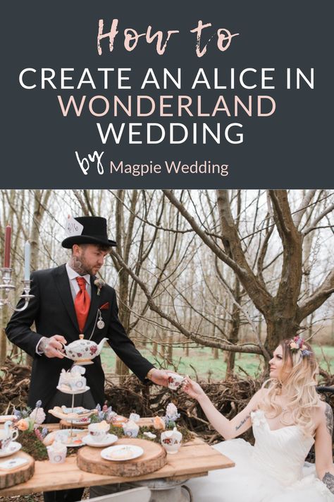 Alice In Wonderland Wedding With Alternative Bridal Style Alice In Wonderland Wedding Theme Dress Bridesmaid, Alice In Wonderland Tea Party Wedding, Alice In Wonderland Bridesmaid Dresses, Alice In Wonderland Wedding Theme Dress, Alice In Wonderland Wedding Ideas, Dark Alice In Wonderland Wedding, Alice Wonderland Wedding, Alice In Wonderland Wedding Dress, Mehendi Theme