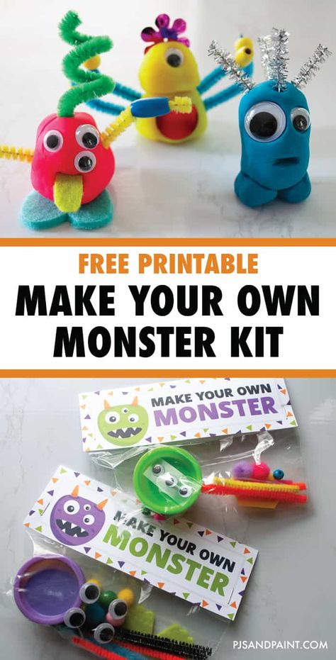 Make Your Own Monster, Halloween School Treats, Halloween Kindergarten, Monster Craft, Halloween Preschool, Trick Or Treaters, Room Mom, Halloween Treat Bags, Monster Birthday