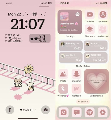 Pink Phone Layout Ideas, Iphone Pink Layout, Phone Inspiration Pink, Phone Organization Ideas, Whatsapp Theme, Phone Template, Hacks And Tips, Easy Tricks, Iphone Wallpaper Ios