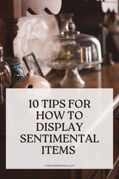 Sentimental Decor Ideas, Memories Shadow Box Ideas, How To Display Tiny Things, Sentimental Keepsakes Ideas, Sentimental Display Ideas, Memory Box Display Ideas, Decorating With Keepsakes, How To Display Photos On A Table, Display Vintage Photos