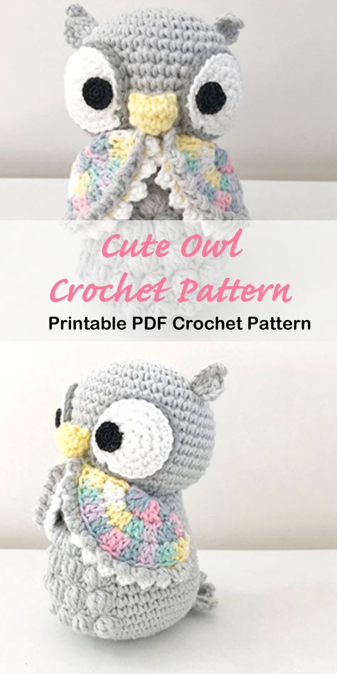 Owl Lovey Crochet Pattern, Free Pug Crochet Pattern, Owl Lovey Crochet Pattern Free, Amigurumi Owl Pattern, Crochet Owl Pattern Free Amigurumi, Crochet Armigami, Free Crochet Owl Patterns, Free Owl Crochet Patterns, Plushie Crochet Pattern Free