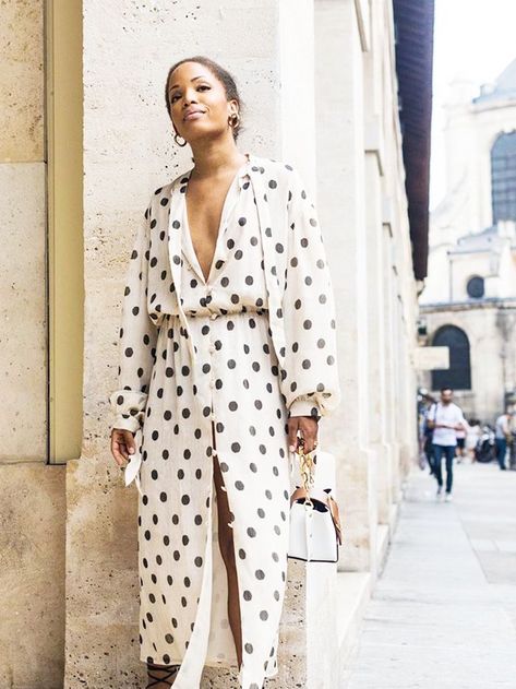 Stockholm Fashion Week Street Style Spring 2019 | Who What Wear UK Autumn Wishlist, Forever New Dress, Dots Outfit, Stylish Street Style, Dress Like A Parisian, Stockholm Fashion Week, Fashion Quote, Autumn Dresses, Look Boho Chic