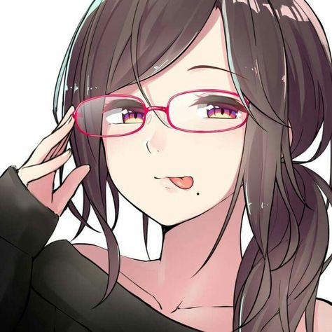 Girl With Glasses, An Anime, Long Hair, Hair, Anime, Black