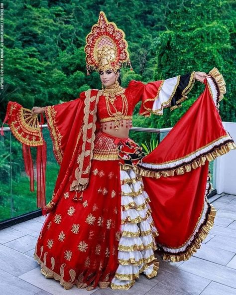 South American Traditional Dress, Jamaican Traditional Clothing, Traditional Trinidad Clothing, South America Costume, Trinidad And Tobago Clothes, Trinidad Culture, Trinidad And Tobago Carnival Costumes, Trinidad Carnival Costumes, Global Dress