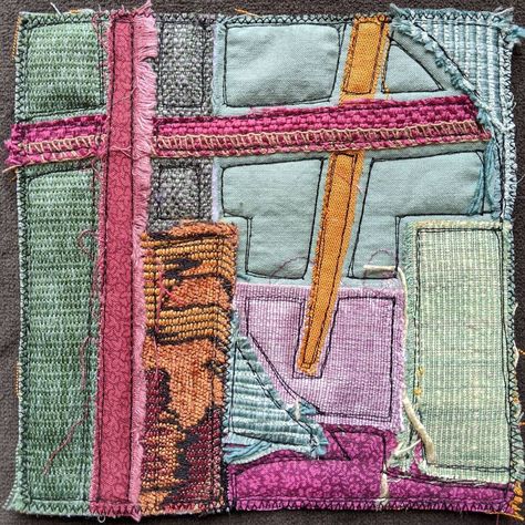 Zwia Lipkin, Textile Art on Instagram: “Another composition in the Spark series. Can you guess some of the rules guiding this series? . . . #paintingwithatwist #paintingwiththread…” The Spark, Small Quilts, The Rules, Textile Art, Click Here, To Read, Textiles, Texture, On Instagram