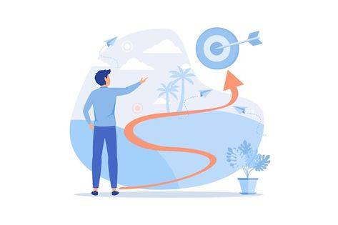 Vector strategic management businessman ... | Premium Vector #Freepik #vector #business-mission #company-mission #company-vision #business-vision Arrow Target, Illustration Of People, Strategic Management, Question Marks, Succession Planning, Concept Illustration, Heart Tree, Cityscape Photos, Logo Banners