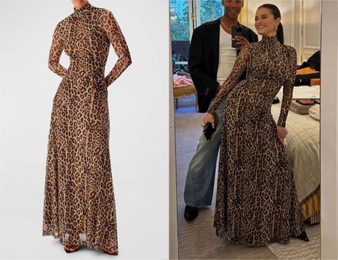 Selena Gomez's Ronny Kobo Ember Leopard-Print Mock-Neck Maxi Dress Ronny Kobo, Leopard Dress, Shop Maxi Dresses, Winter Looks, Selena Gomez, Gorgeous Dresses, Autumn Winter Fashion, Mock Neck, Gowns Dresses