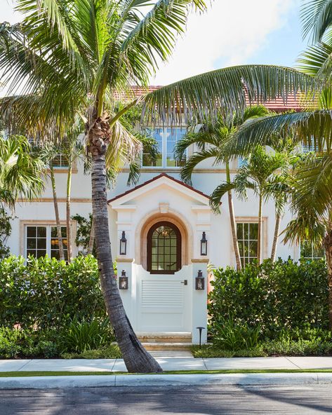 Palm Beach Residence 09 — Dailey Janssen Architects Tropical Mediterranean Home, Palm Beach House, Florida Style Homes, Palm Beach Chic, Unusual Buildings, Florida Style, Walkout Basement, Mediterranean Home, Mediterranean Homes