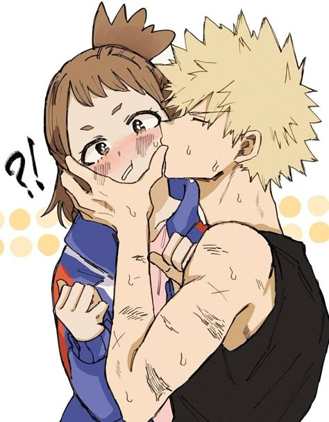 Kissing Poses, Ulquiorra And Orihime, Bakugou And Uraraka, Bakugou Manga, Ochako Uraraka, My Hero Academia Episodes, Cute Little Things, Anime Couples Drawings, My Hero Academia Manga