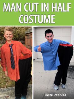 Diy Costumes For Boys, Man Cut, Costumes College, Clever Halloween, Makeup Scary, Easy Diy Costumes, Clever Halloween Costumes