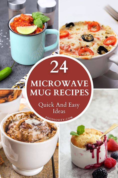 Whip up delicious meals in minutes with 24 microwave mug meal recipes! These easy, savory, and sweet ideas are perfect for quick lunches, dinners, or desserts. From tasty soups to indulgent cakes, click now to discover how to make satisfying meals in just a mug. #MicrowaveMugMeals Desserts In A Cup, Microwave Recipes Dessert, Mug Meals, Microwave Desserts, Mug Dessert Recipes, Microwave Chocolate Chip Cookie, Microwave Cooking Recipes, Cake In A Cup, Microwave Mug Recipes