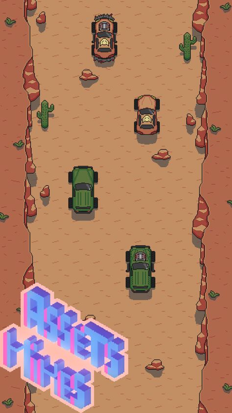 Small Pixel Art Pack to make your Infinite Runner\race!  Make sure you follow the link for more information!  #infiniterunner #2d #assets #2dassetspack #tilemap #desert #infinite #runner #2ddesert #topdown #race #scirra #mikesassets #MikesAssets Small Pixel Art, Pixel Car, Make Your Own Game, Game Making, Flag Game, Runner Games, Game 2d, Pixel Art Background, Building Games