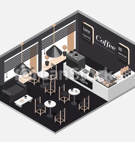 Modern Cafe Exterior Design Coffee Shop, Small Coffee Shop Floor Plan, Simple Restaurant Interior Design, Cafe Layout, Cafe Design Inspiration, Cafe Plan, Cafeteria Design, Restaurant Plan, Modern Restaurant Design