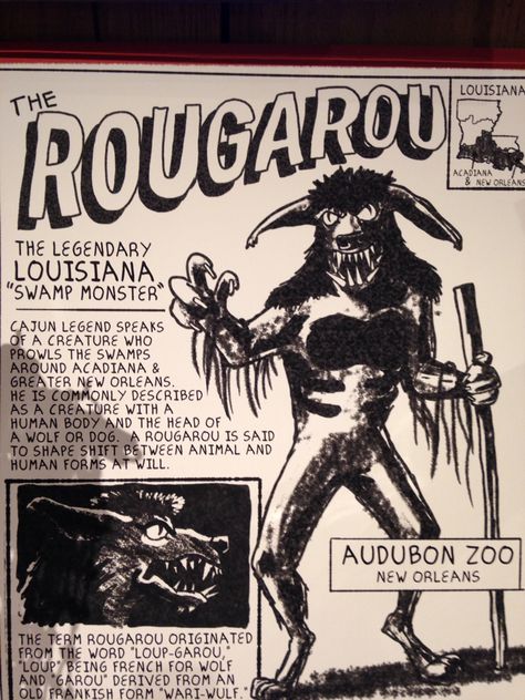 The rougarou Rougarou Tattoo, Crawfish Pictures, Louisiana Folklore, Gothic Werewolf, Louisiana Voodoo, Cajun Culture, Louisiana Culture, Cajun French, Louisiana Swamp