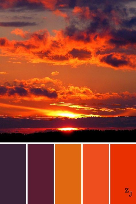 Sunset Colour Palette, Sunset Color Scheme, Beach Color Palettes, Sunset Colours, Sunset Color Palette, Orange Color Palettes, Sunset Color, Hex Color Palette, Color Palette Challenge