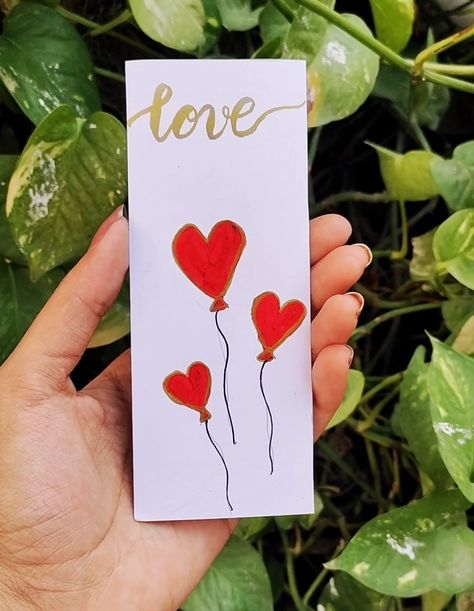 Easy Bookmark Idea for Valentines Book Mark Valentines, Bookmark Valentines, Easy Bookmarks, Bookmark Painting, Bookmark Easy, Diy Bookmark, Cute Diy, Bookmarks Handmade, Diy Easy