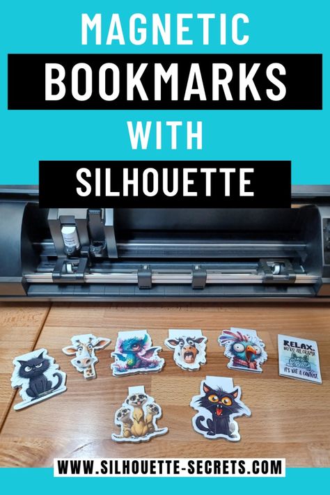 DIY Magnetic Bookmarks with Silhouette - Silhouette Secrets+ by Swift Creek Customs Diy Magnetic Bookmarks, Silhouette Cameo Projects Beginner, Silhouette Cameo Beginner, Silhouette Cameo Free, Fun Bookmarks, Diy Magnets, High School Library, Magnetic Paper, Silhouette Cameo Tutorials