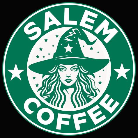 Salem Coffee Co. Possibly our next shirt...although, trying to figure out if I am infringing on another (pretty popular) Coffee Company w this design. Witches and Coffee. #salemmassachusetts #salem #salemwitch #salemwitchtrials #coffeeshop #coffeeshopvibes #witches #café #caffeine #hallowedprint Salem Coffee Shop, Coffee Magick, Witch Cafe, Even Witches Need Coffee, Coffee Witch, Tea Witch, Witch Coffee Mug, Witch Coffee, Witch Photos