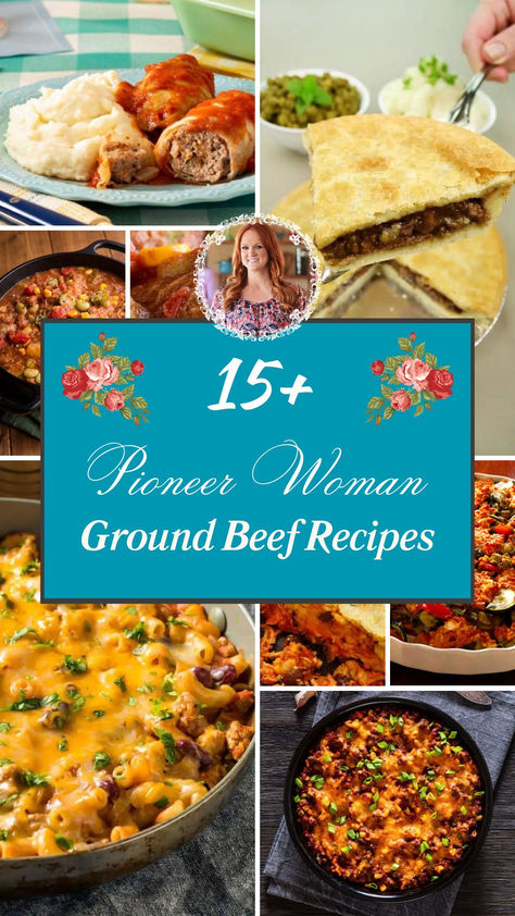 15+ Pioneer Woman Ground Beef Recipes Pioneer Woman Hamburger Recipes, Rainy Day Ground Beef Recipes, Pioneer Woman Hamburger Steak, Hamburger Dishes The Pioneer Woman, Easy Pioneer Woman Recipes Dinners, Pioneer Woman Meals, Pioneer Woman Easy Dinner Recipes, Pioneer Woman Ground Beef Recipes, Ground Beef Winter Recipes