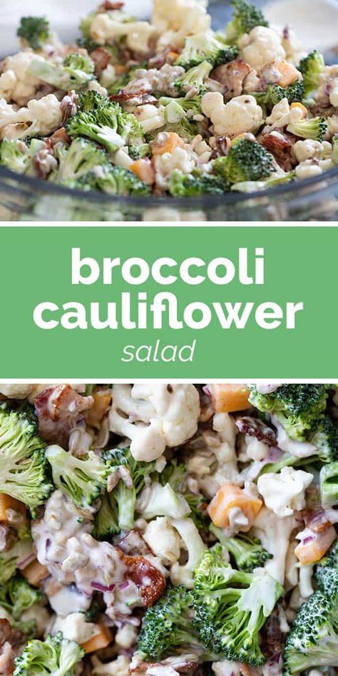 Broc Cauliflower Salad, Brocolli Cauliflower Salad, Brocoli And Cauliflower Salad, Broccoli Cauliflower Salad, Healthy Broccoli, Broccoli And Cauliflower, Raw Broccoli, Italian Chopped Salad, Recipe Salad