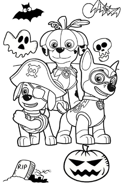 Paw Patrol Halloween, Halloween Coloring Pictures, Halloween Coloring Pages Printable, Halloween Coloring Pages For Kids, Cute Halloween Coloring Pages, Paw Patrol Christmas, Free Halloween Coloring Pages, Barbie Halloween, Paw Patrol Coloring