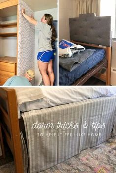 Bed Hacks, Dorm Room Bed, Dorm Room Headboards, Boys Dorm Room, Dorm Headboard, Dorm Hacks, Freshman Dorm, College Dorm Room Essentials, Dorm Room Bedding