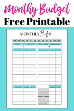 This free printable budget template can help you get your budget in order. Start a budget today with this free budget printable.