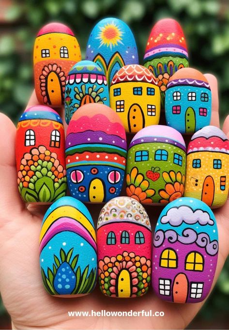 Cute Painted Rock Ideas: Creative Stones To Try Stone Painting For Garden, Craft With Stones, Best Painted Rocks Ideas, Painted Rock Family, Cute Pebble Art, Ideas For Stone Painting, Paint Stones Ideas, Painting Ideas On Stone, Art On Stone Ideas