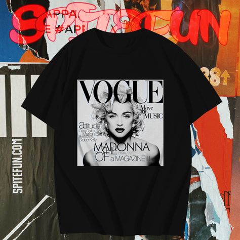 Unisex 80’S Madonna Vogue Short Sleeve T-Shirt TPKJ1 Punk Tshirt, Madonna Vogue, Dr Marvel, John Galliano, T Shirt Oversized, Grace Kelly, Direct To Garment Printer, Madonna, Shirt Style