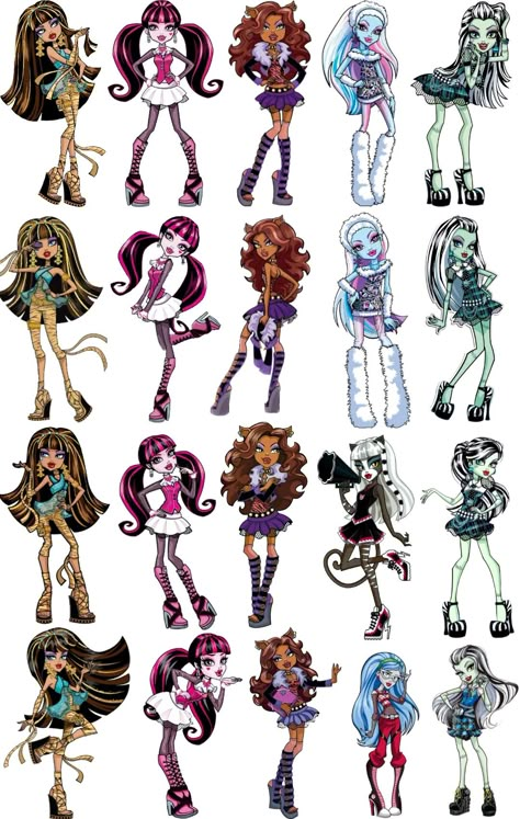 Monster High Characters Clawdeen, All The Monster High Characters, Monster High Character Sheet, Monster High Characters Drawings, Venus Mcfly Trap Monster High, Monster High Dolls Dress To Impress, Monster High Stickers Printable, How To Draw Monster High, Monster High Reference