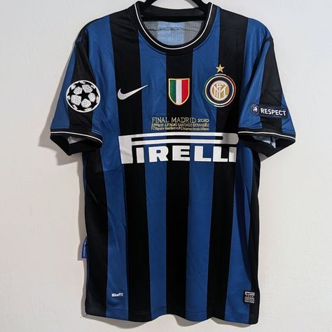 Never Worn, New Without Tags, Perfect Condition. Retro Soccer Jersey Inter Milan Champions League Final Winner 2010 Diego Milito #22 Men's Large Blue Black Jersey Vintage Soccer Jersey Inter Milan Retro Jersey, Vintage Jerseys Soccer, Inter Milan Jersey Outfit, Soccer Jersey Outfit Men Fashion, Soccer Jersey Outfit Men, Best Football Jersey, Inter Milan Jersey, Soccer Jersey Outfit, Retro Football Jersey