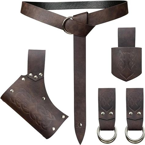 Amazon.com: HiiFeuer 5 Pieces Medieval Belt Costume Accessories Renaissance Skirt Hike Viking Horn Belt Holster Dagger Holster Sword Frog(Brown A) : Clothing, Shoes & Jewelry Dagger Holster, Skirt Hike, Viking Horn, Medieval Belt, Belt Pack, Belt Holster, Leather Armor, Medieval Costume, Belt Pouch