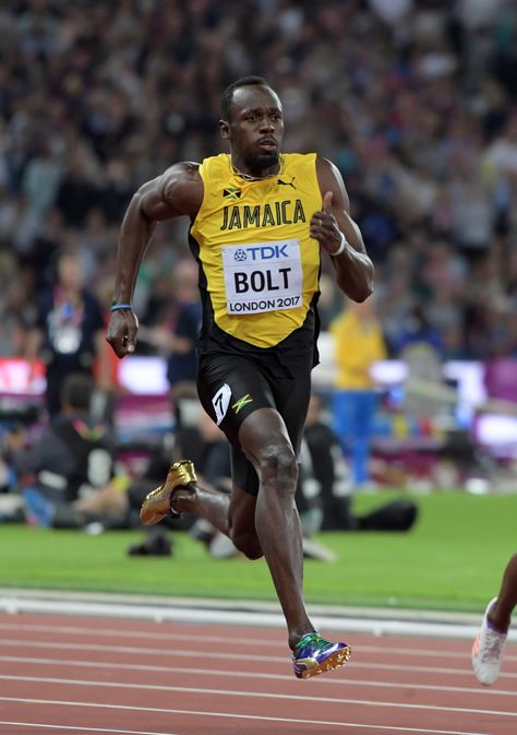 Usain Bolt running 2017 World Championships. Usain Bolt Running, Justin Gatlin, Track And Field Sports, Usain Bolt, Health And Fitness Articles, Michael Phelps, Fitness Articles, Latest News Today, Missing Link