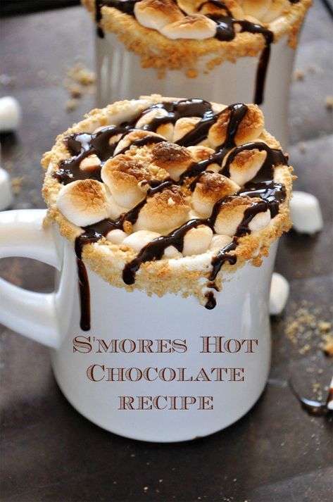 Smores-Hot-Chocolate recipe S'more Hot Chocolate, S’mores Hot Chocolate, Smores Hot Chocolate Recipe, Terrarium Photography, Connecticut Recipes, Modern Farmhouse Homes, Smores Hot Chocolate, Iced Hot Chocolate, Gourmet Hot Chocolate