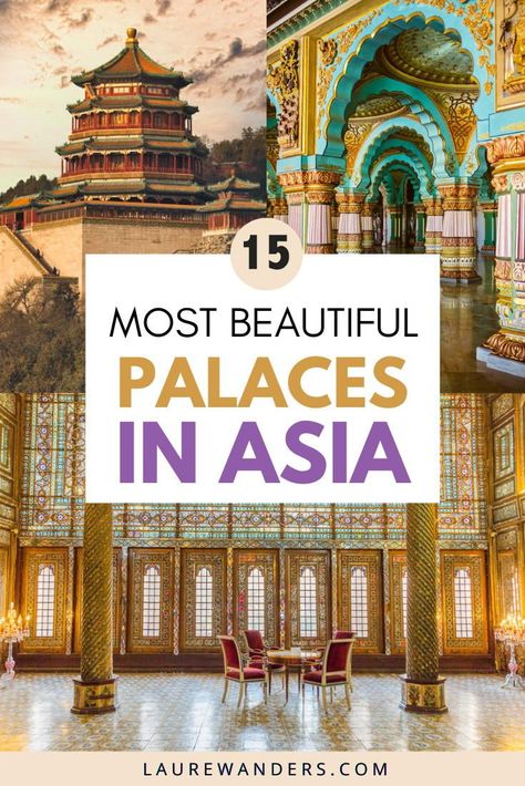 A list featuring some of the most beautiful Asian palaces that you can visit. Palaces in Asia / South Asian palaces / Palaces of the world Environment Studies, Asia Travel Outfit, Hawa Mahal, Backpacking Guide, West Sumatra, Cultural Travel, Buddha Temple, Official Residence, Holiday Travel Destinations